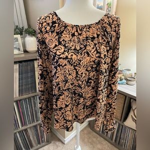 Voom By Joy Han Large Long Sleeve Floral Blouse